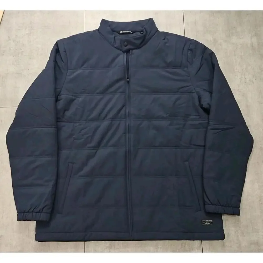 Travis Mathew Interlude Puffer Jacket Navy Full Zip Men XXL